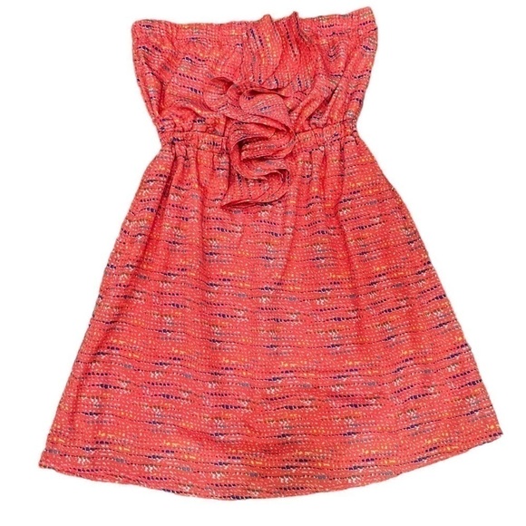 DOTS Pink Strapless Ruffled Mini Dress, Size Medium - Picture 1 of 10